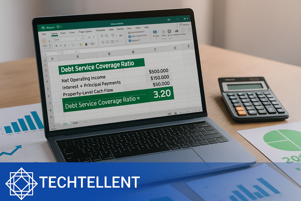 Example of Debt Service Coverage Ratio Formula in Excel spreadsheet