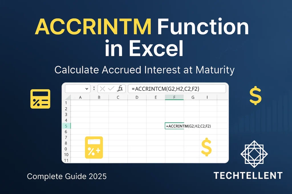 ACCRINTM Function in Excel with examples and syntax