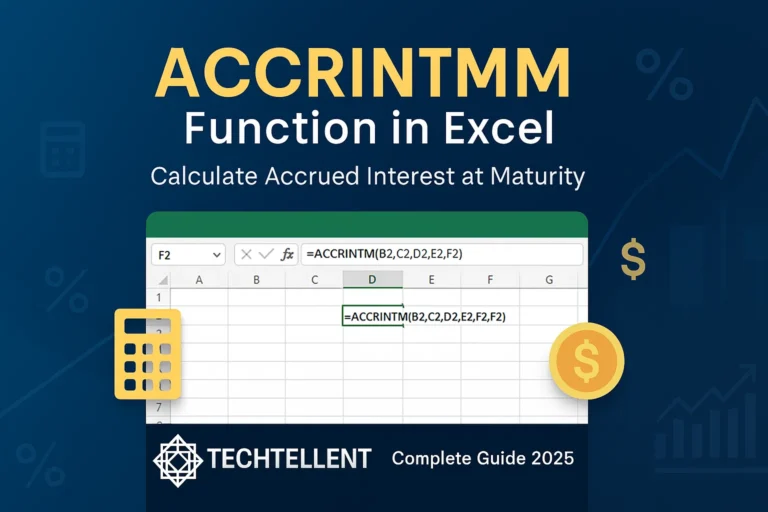 ACCRINTM Function in Excel with examples and syntax