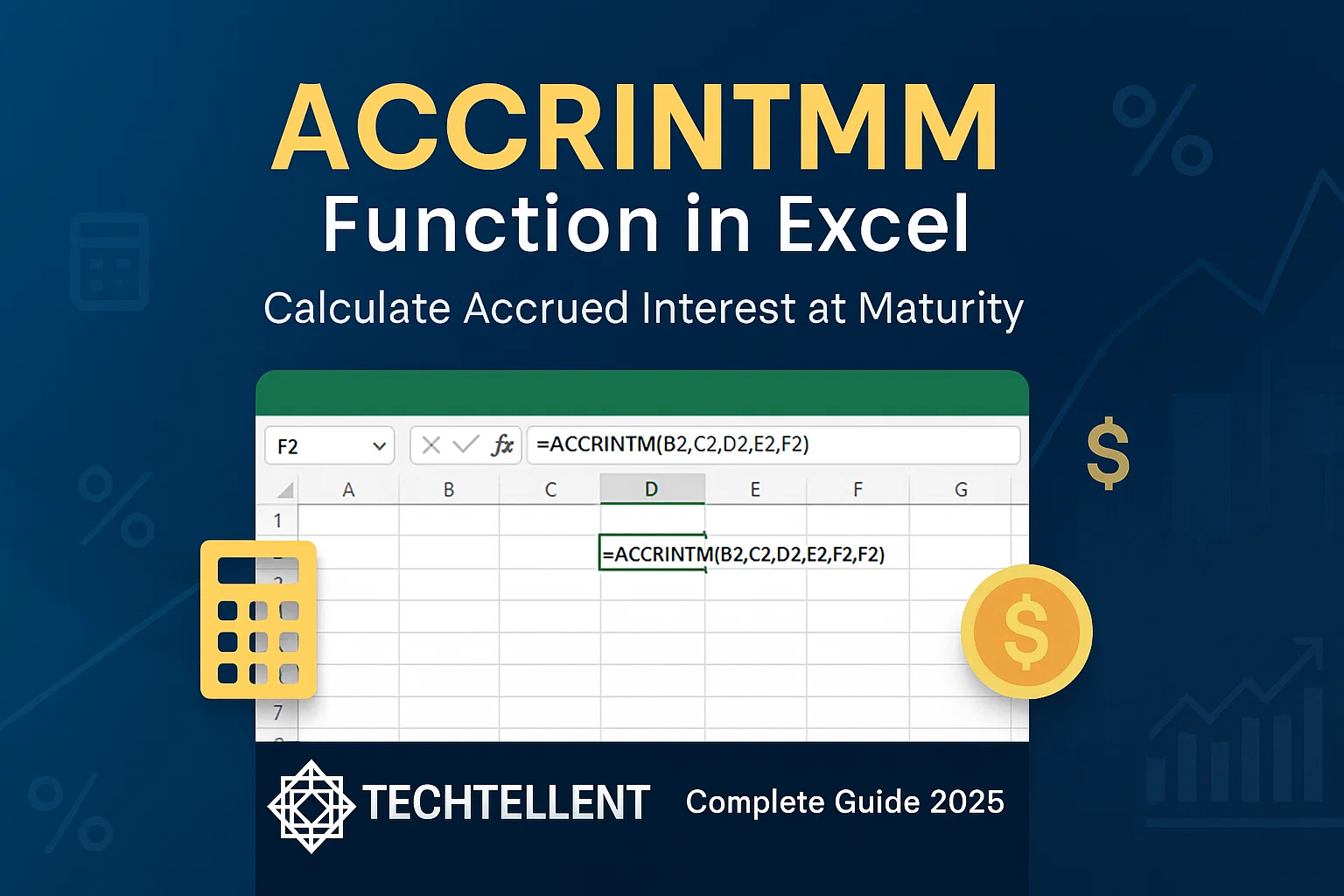 ACCRINTM Function in Excel with examples and syntax