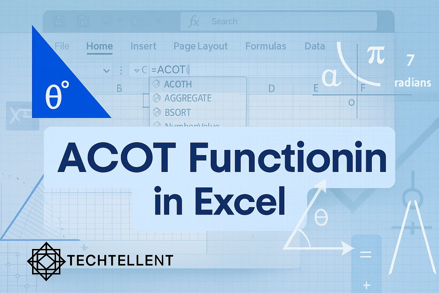 ACOT function in Excel with syntax and examples