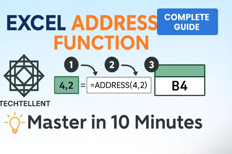 Address function Excel with syntax and examples for cell references