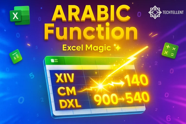ARABIC function in Excel with examples to convert Roman numerals into numbers