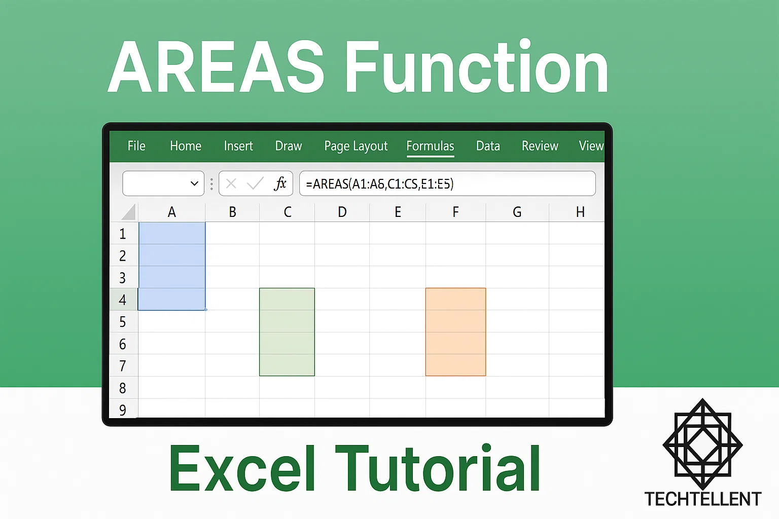 AREAS Function in Excel with syntax and examples explained