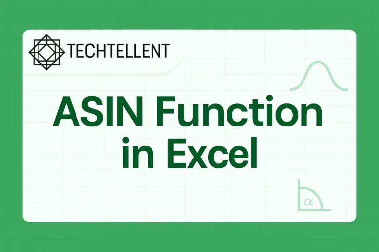 ASIN Function in Excel with syntax, formula, and examples