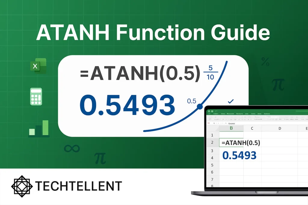 ATANH function in Excel with syntax and examples