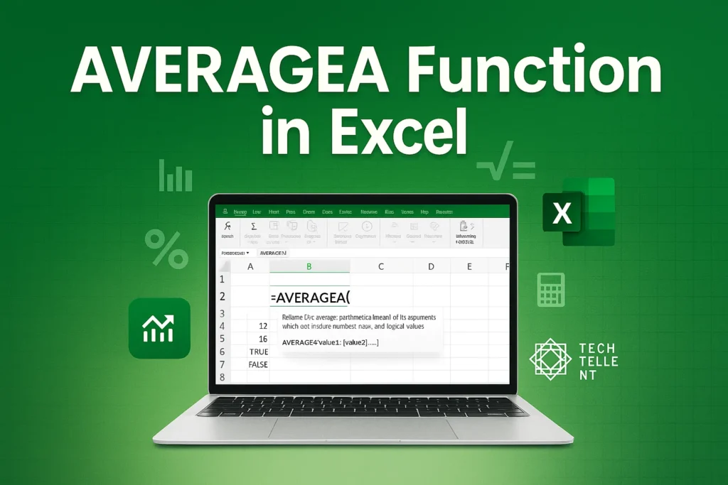 AVERAGEA function in Excel formula with examples