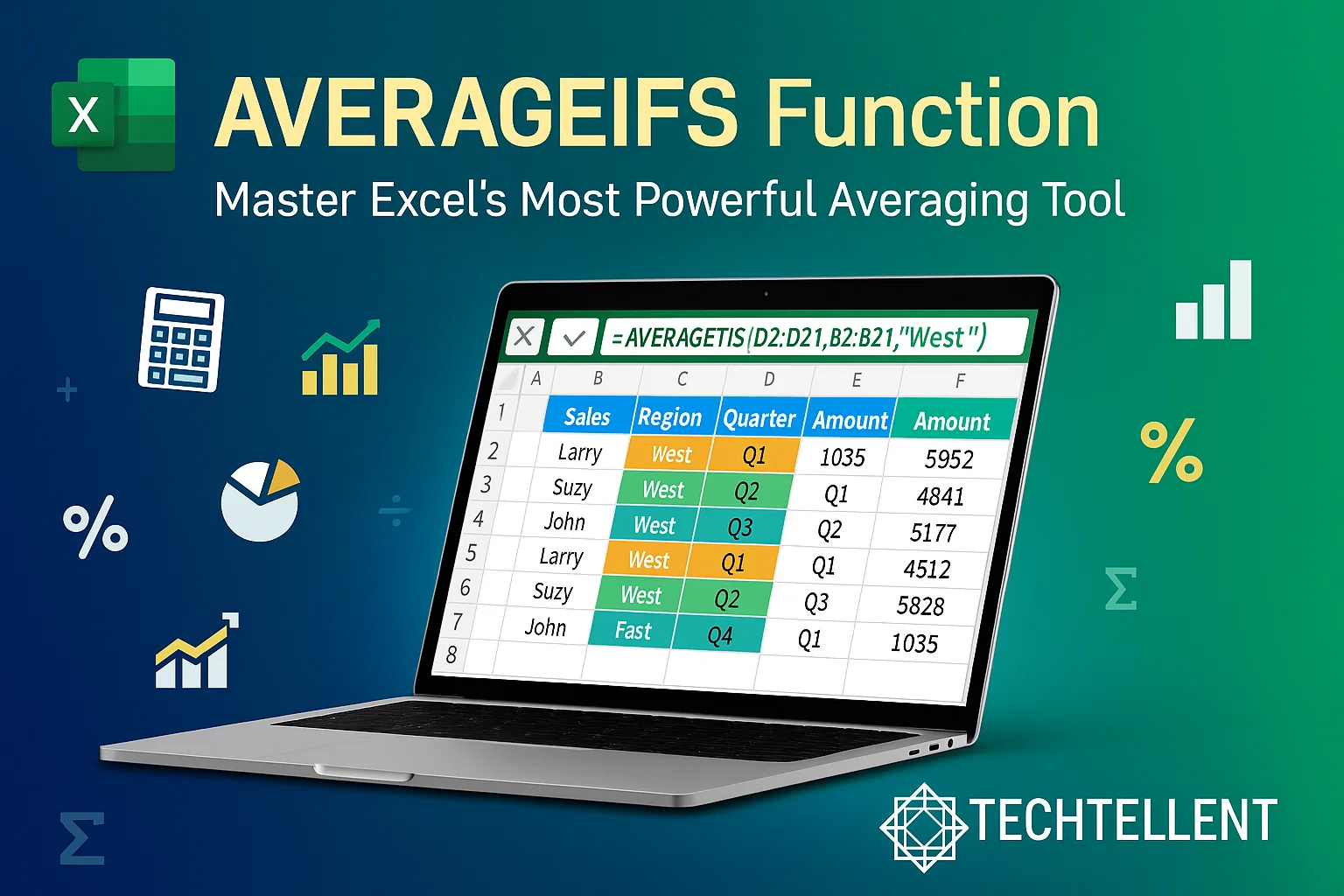 AVERAGEIFS function in Excel formula with examples