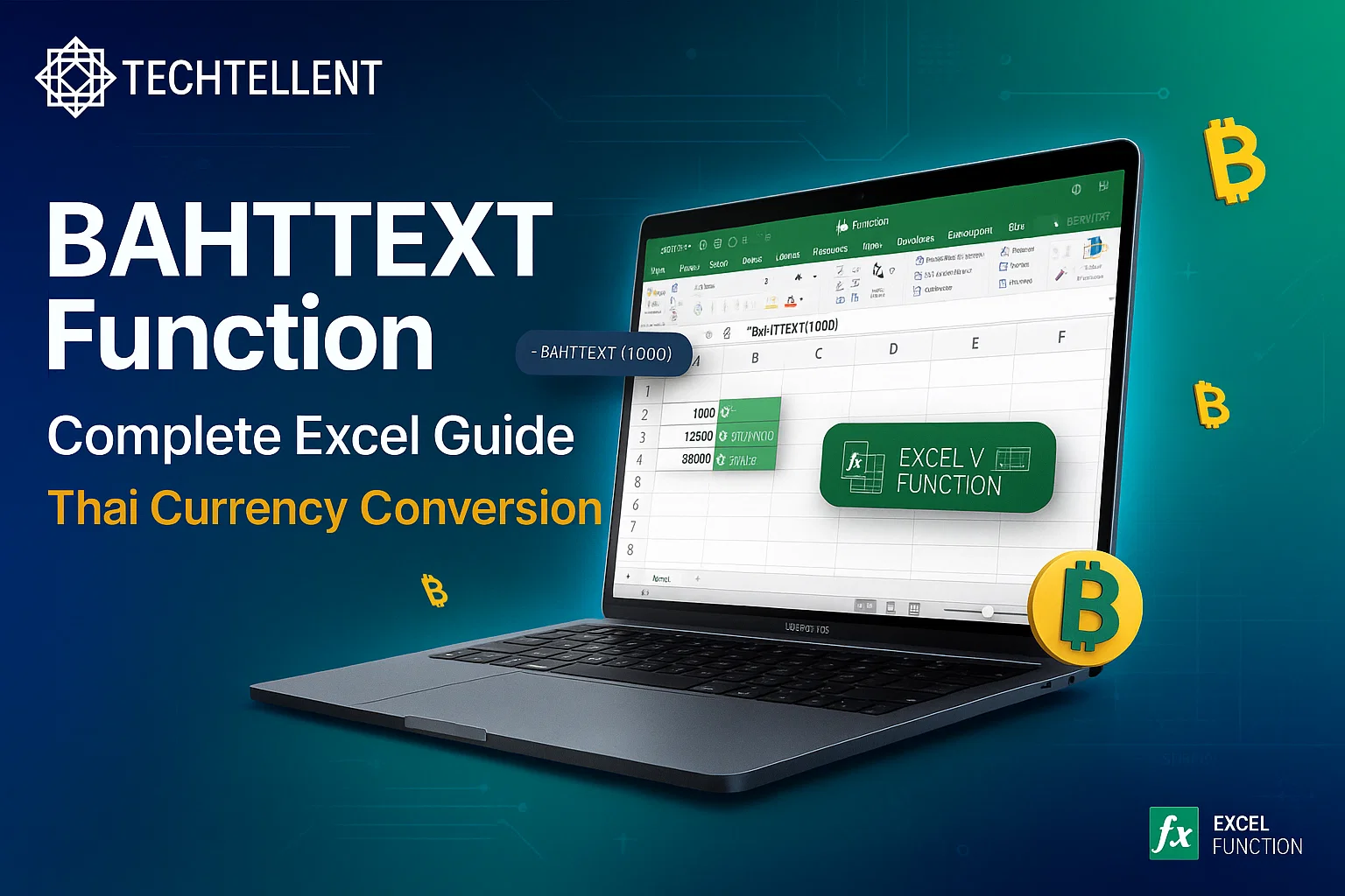 5 easy steps to use BAHTTEXT function in Excel converting numbers to Thai Baht text