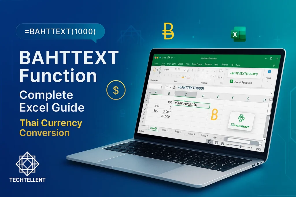 5 easy steps to use BAHTTEXT function in Excel converting numbers to Thai Baht text