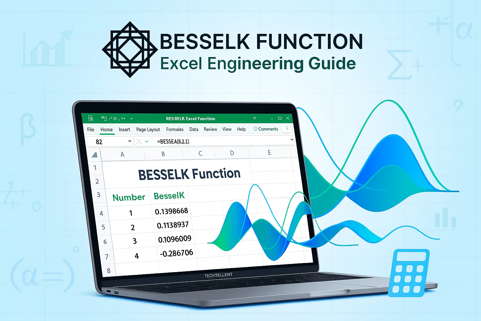 BESSELK function in Excel with formula and example