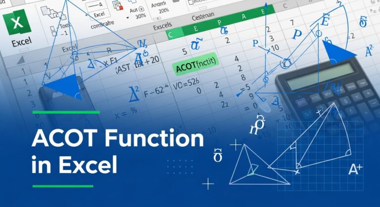 ACOT function in Excel with syntax and examples