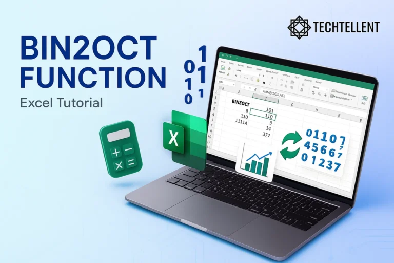 BIN2OCT Function in Excel with syntax, example, and binary to octal conversion